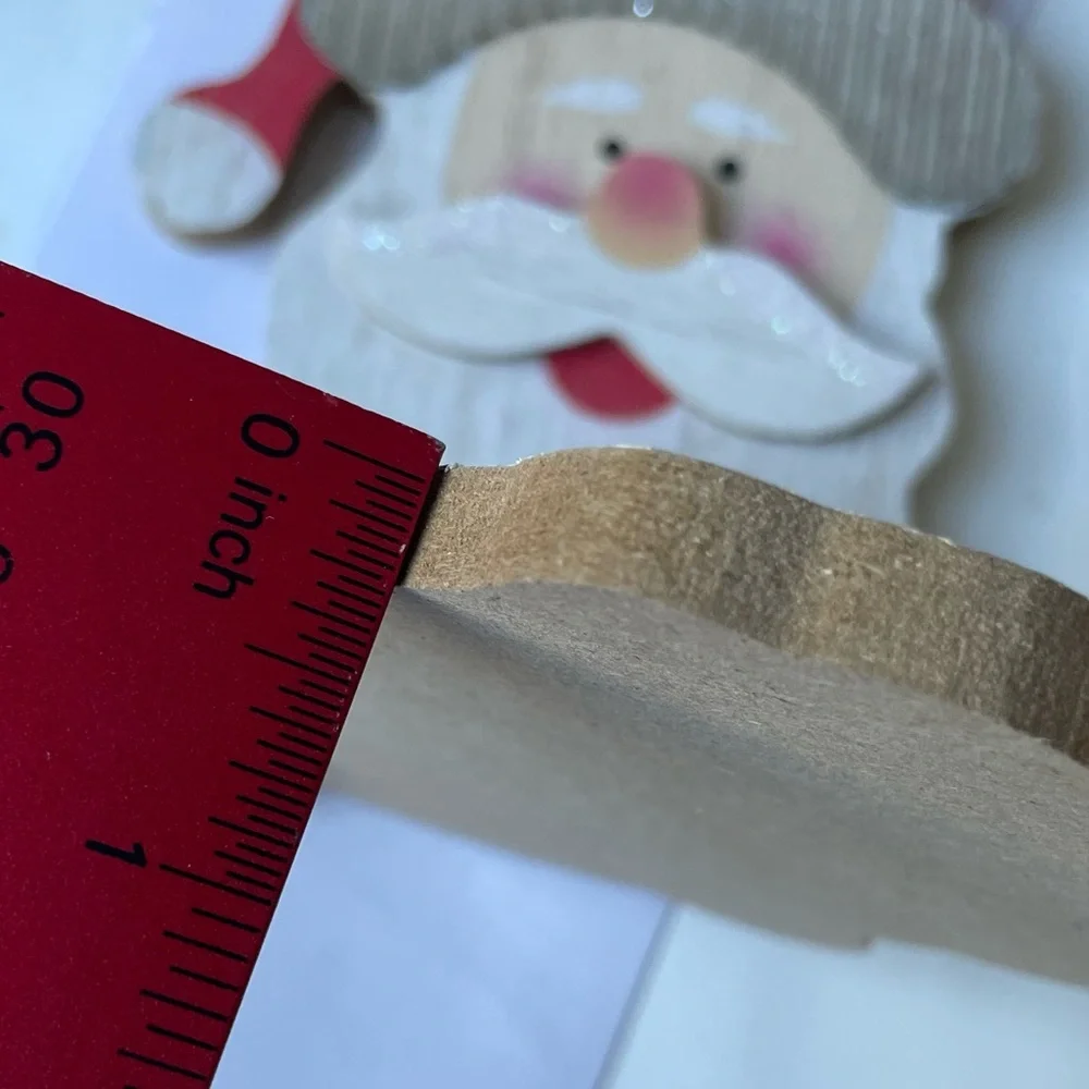 Santa Snowman Christmas Wooden Rustic Holiday Ornaments SET OF 6
